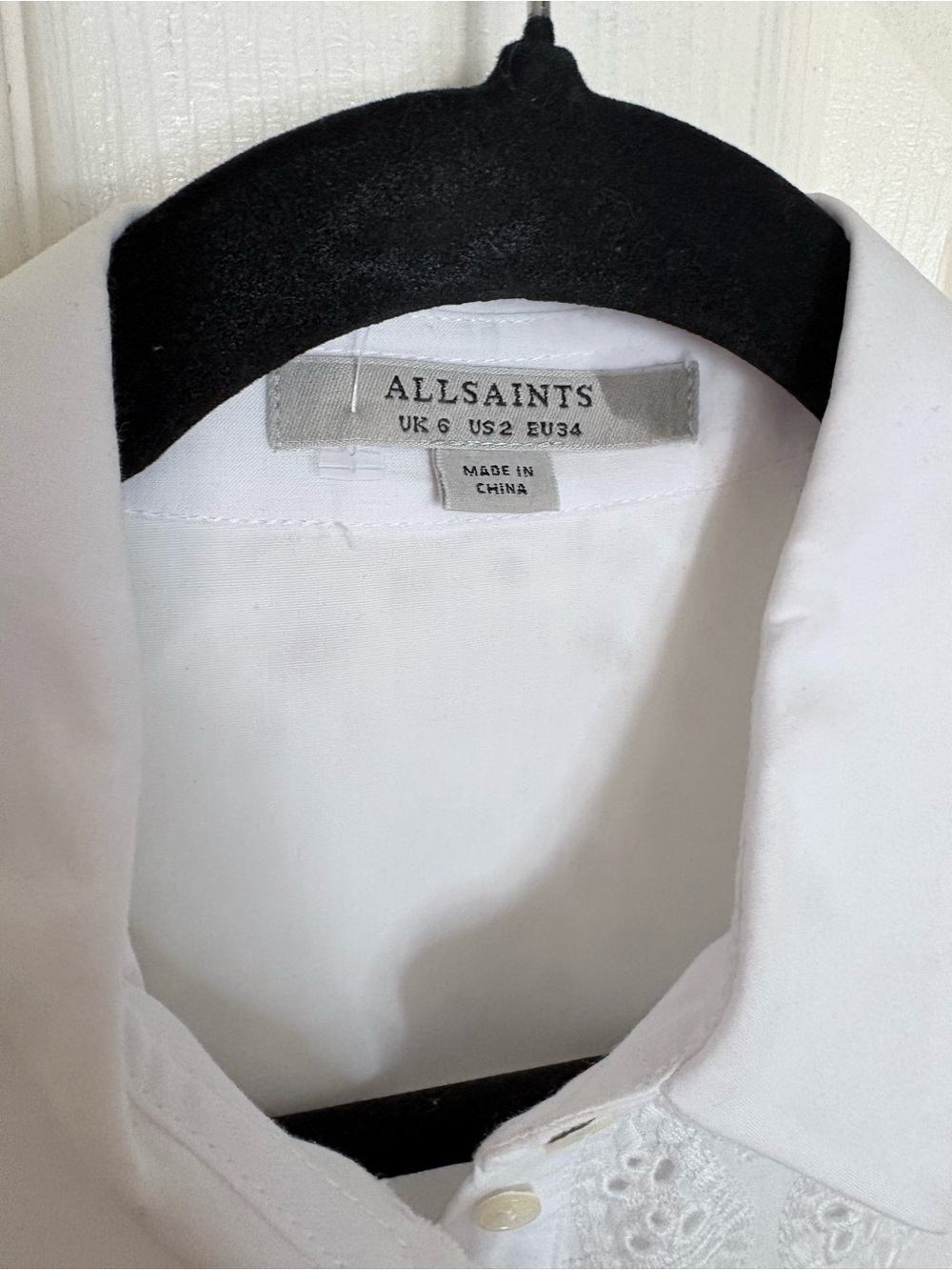 ALLSAINTS Cecee White Eyelet Mini Shirt Dress US 2 UK 6 EU 34 - Picture 5 of 12